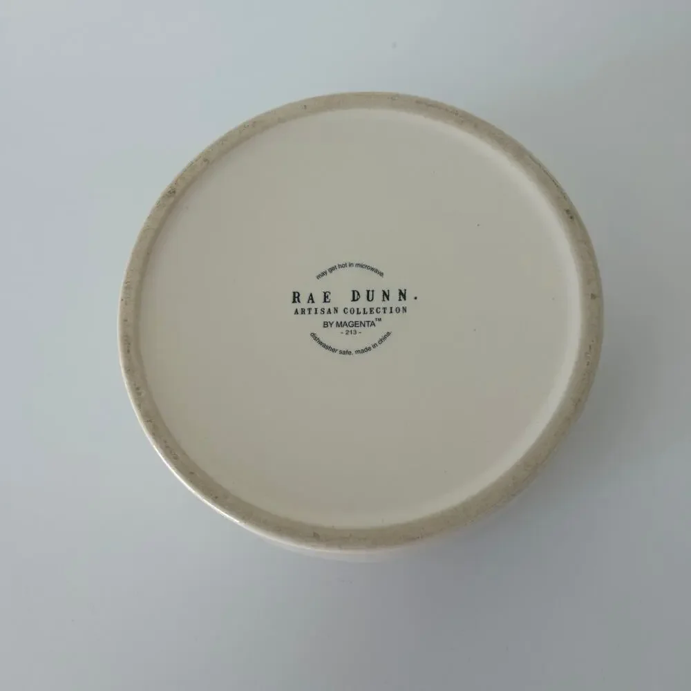 Rae Dunn Artisan Collection White & Green Feast Dog Bowl